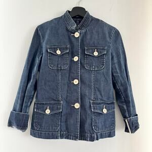 2006 Vintage Gap Denim Jacket Button Up Cinched Waist Women's Size 8